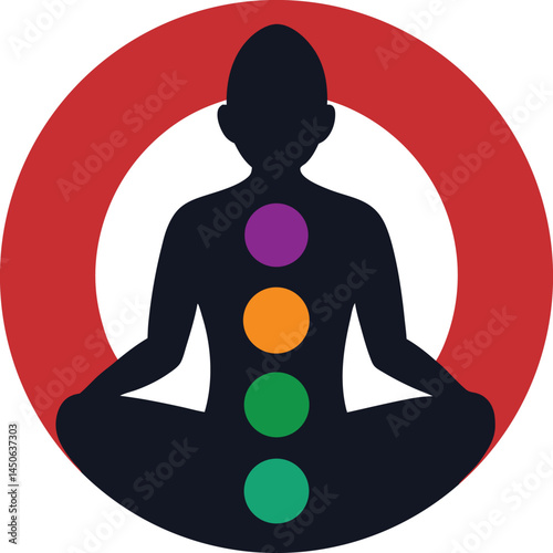 meditating silhouette icon vector illustration