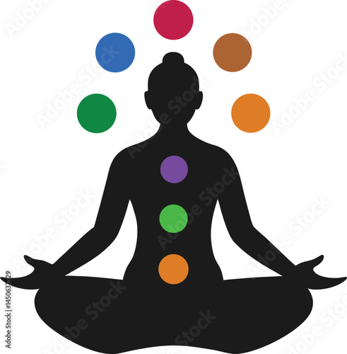 meditating silhouette icon vector illustration