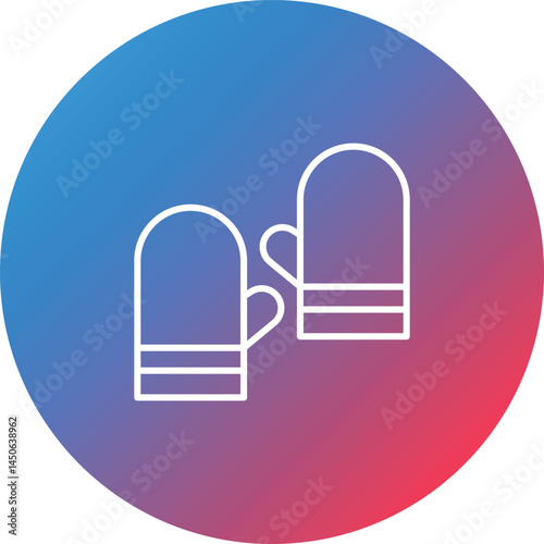 Gloves Line Gradient Circle Background Icon