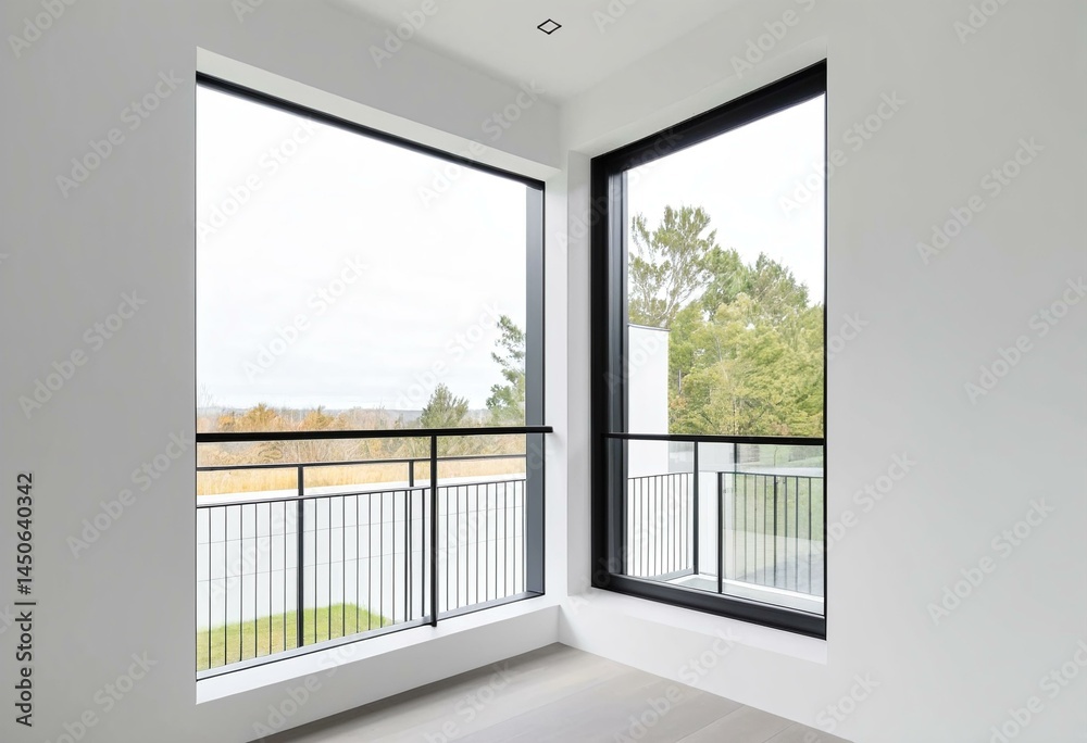 Fototapeta premium A large window with a view of the outside.