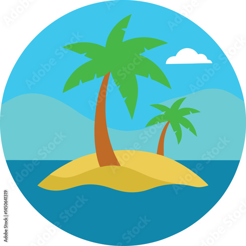tropical island with palm trees