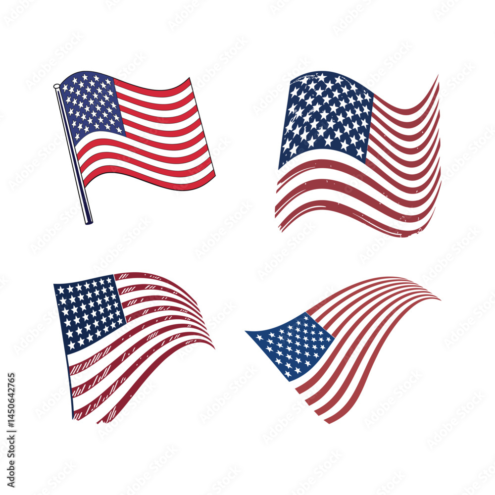 Fototapeta premium American flag vector art illustration