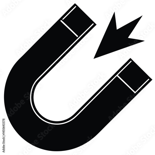 Abstract Magnet Icon Symbolizing Attraction and Leads