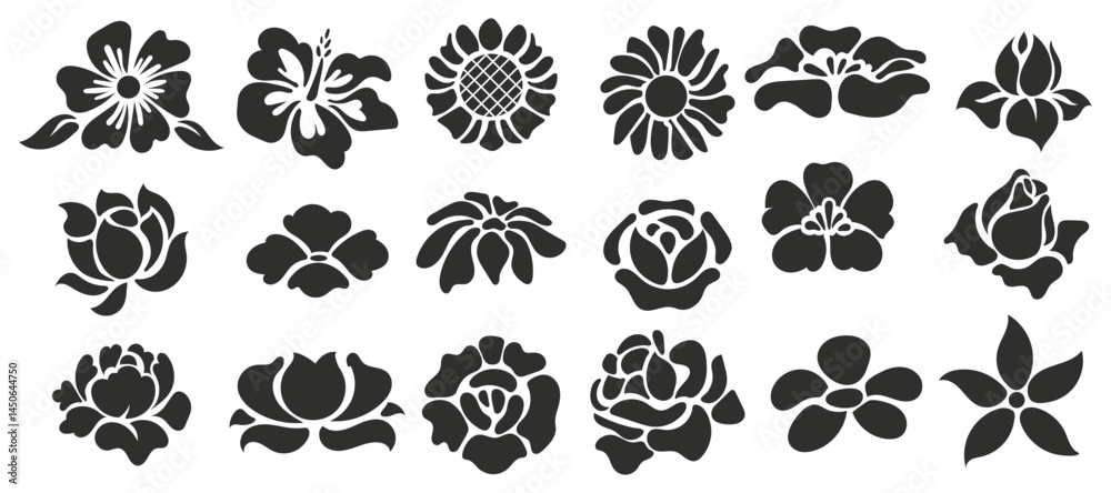 Silhouette flower shape vector illustration Silhouette flower shape vector illustration
