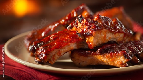 Delicious ribs with a sweet and tangy sauce, cooked to perfection and ready to be devoured. The perfect comfort food for any occasion.