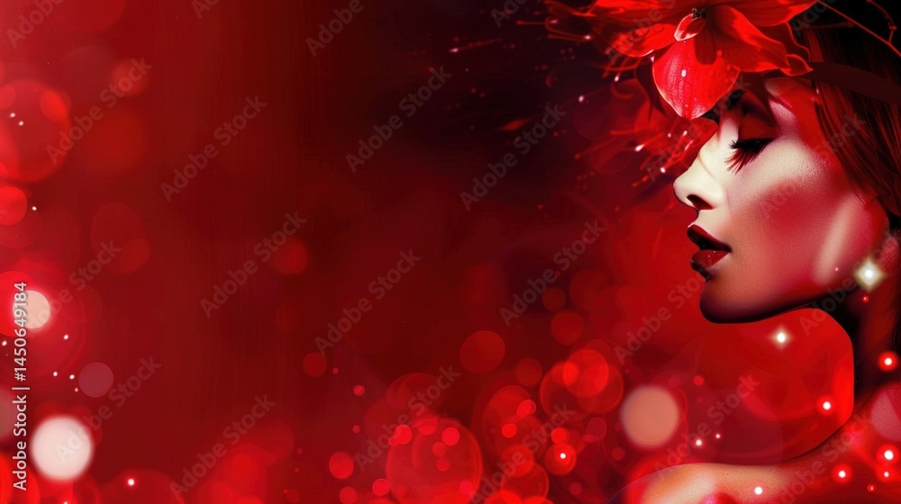 Fototapeta premium Red PPT Template Background: Unleashing Dynamic Visuals for Impactful Presentations