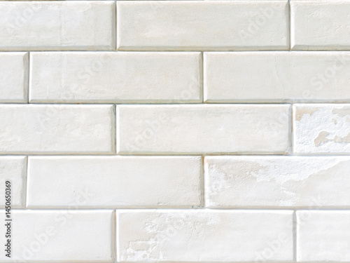 Wallpaper Mural Aged White Stone Wall with Rectangular Pattern Torontodigital.ca