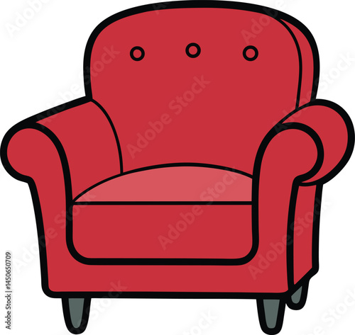 red armchair isolated on white