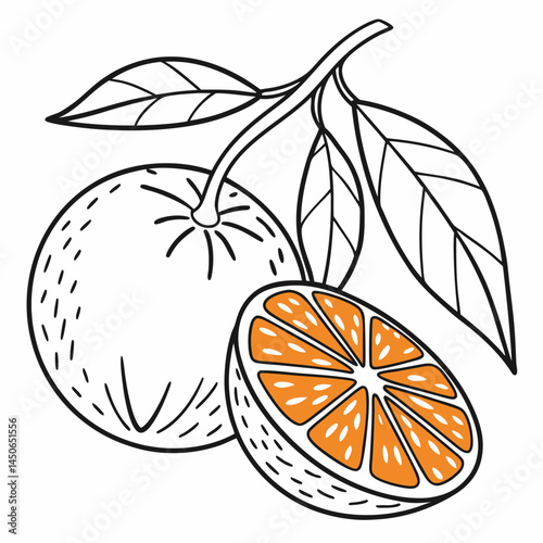 orange fruit with leaves