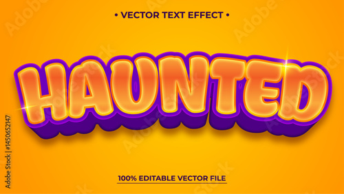 Haunted text, Halloween style editable text effect on orange textured background