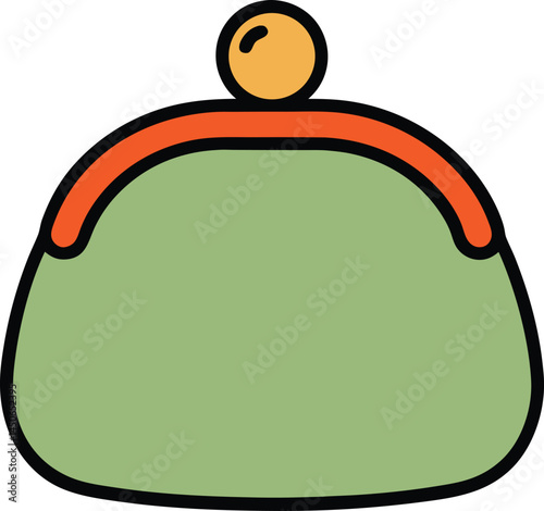 orange man holding blank coin purse 