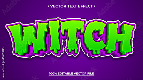 Witch editable text effect, customizable spooky and scary Halloween 3d font style