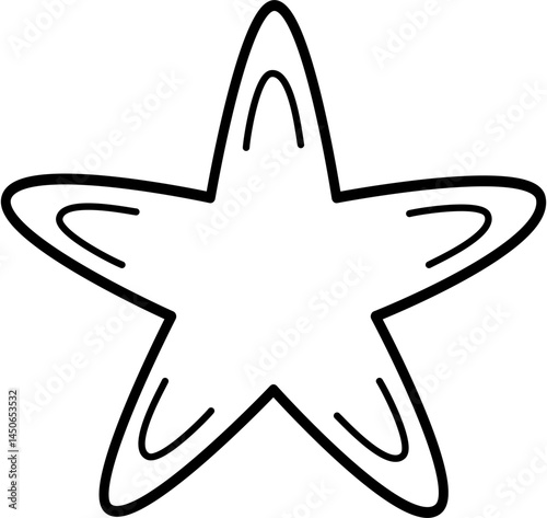 Simple Line Art Starfish Illustration