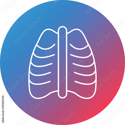 X Ray Line Gradient Circle Background Icon