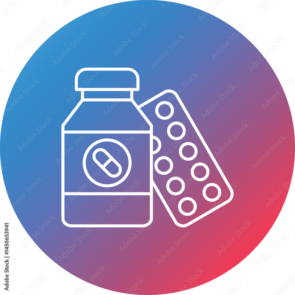 Tablet Line Gradient Circle Background Icon Tablet Line Gradient Circle Background Icon