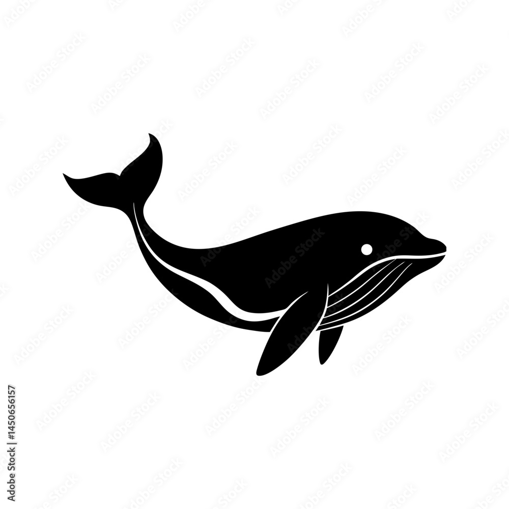 Obraz premium blue whale vector silhouette