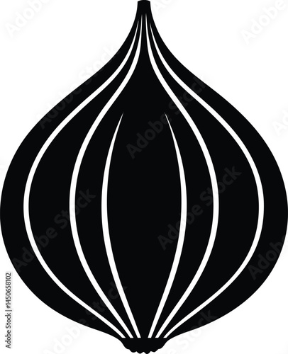 shallot bulb silhouette vector on white background 