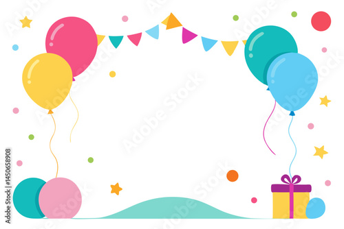 happy birthday card with balloons
