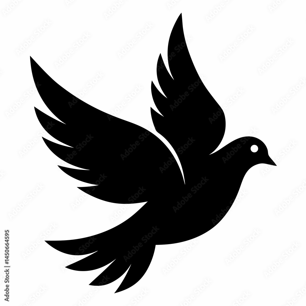 Obraz premium Dove silhouette vector illustration