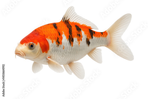 Obraz na płótnie Koi fish, Japanese carp isolated on white, transparent. Side view w salonie