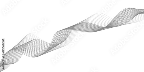 abstract Grey wave line background on white background.	