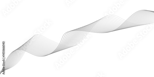 abstract Grey wave line background on white background.	