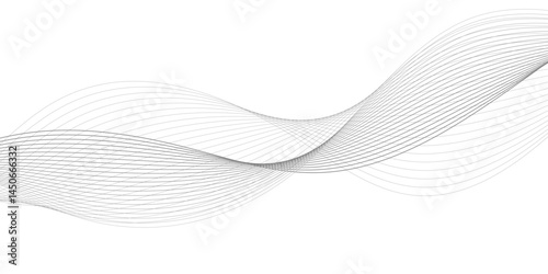 abstract Grey wave line background on white background.	