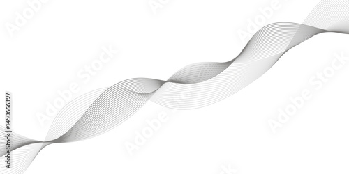abstract Grey wave line background on white background.	
