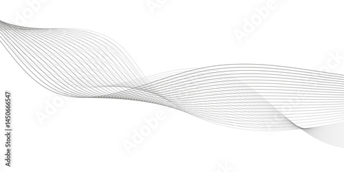 abstract Grey wave line background on white background.	