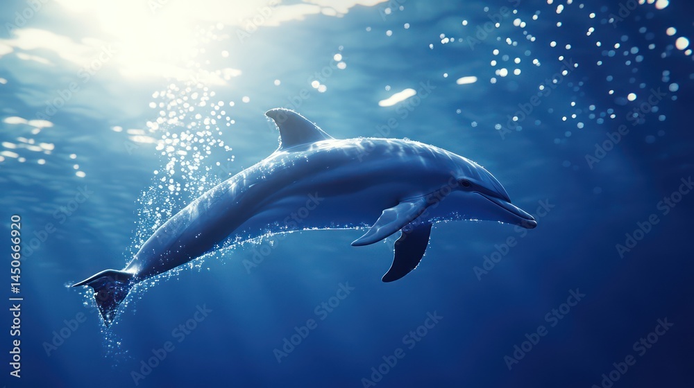 Fototapeta premium Dolphin underwater scene