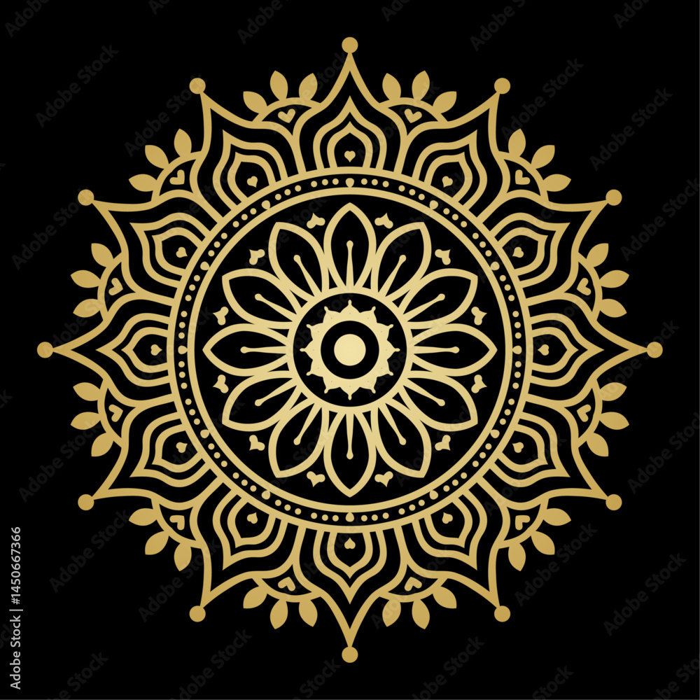 Naklejka premium Golden Mandala Abstract painting color vector art background design 