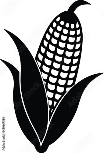 sweet corn cob silhouette vector illustration 