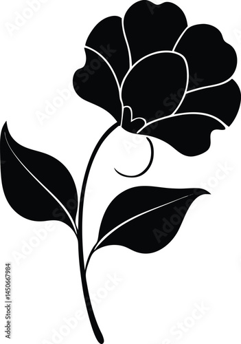 sweet pea flower silhouette vector on white 