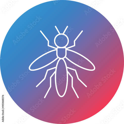 Mosquito Line Gradient Circle Background Icon