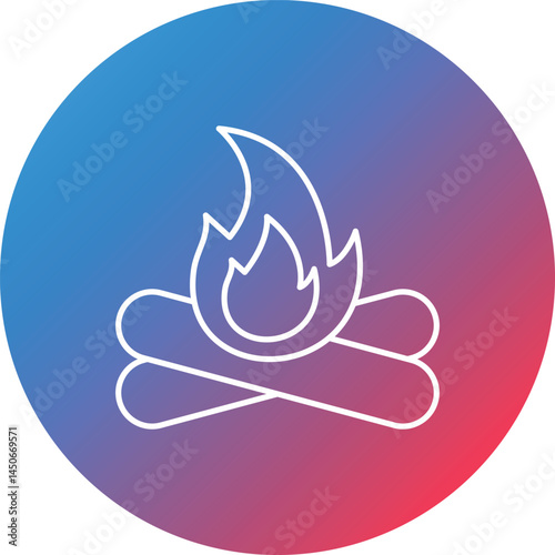 Fire Line Gradient Circle Background Icon