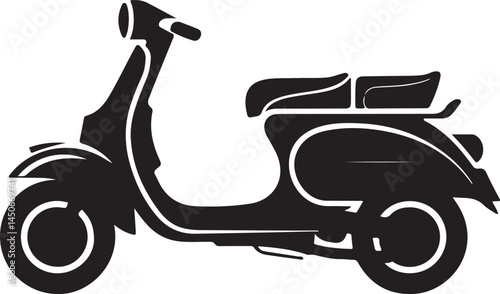 Scooter Silhouette Isolated on White Background

