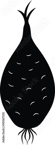 taro root silhouette vector on white background 