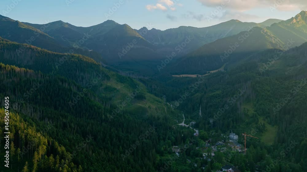 Summer Day Timelapse in Tatra with Clouds and Cable Car Summer Day Timelapse in Tatra with Clouds and Cable Car