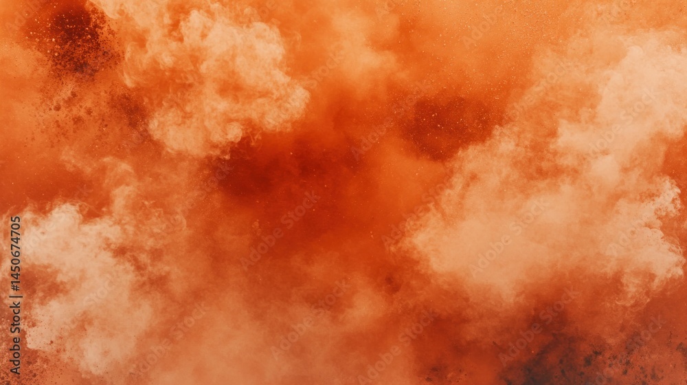 Fototapeta premium Orange brown smoke cloud abstract background texture