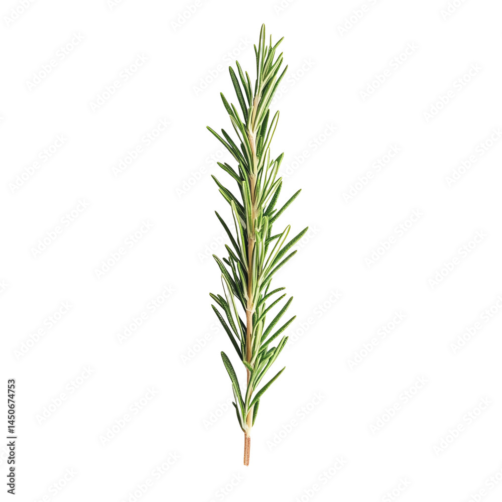 Fototapeta premium Rosemary sprig, white isolate background