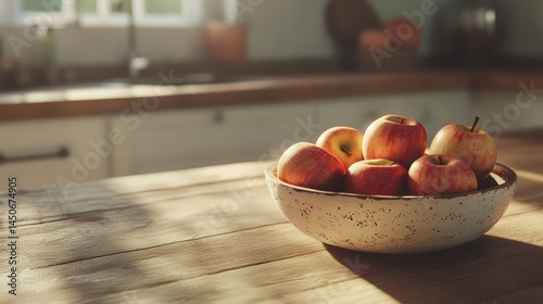 Fresh fruit bowl on kitchen counter