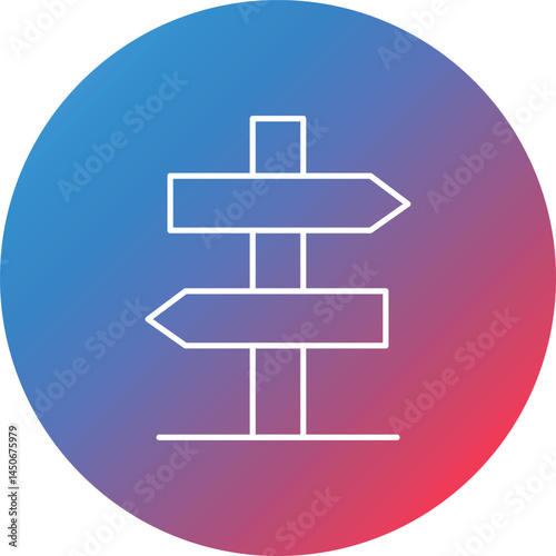 Post Sign Line Gradient Circle Background Icon