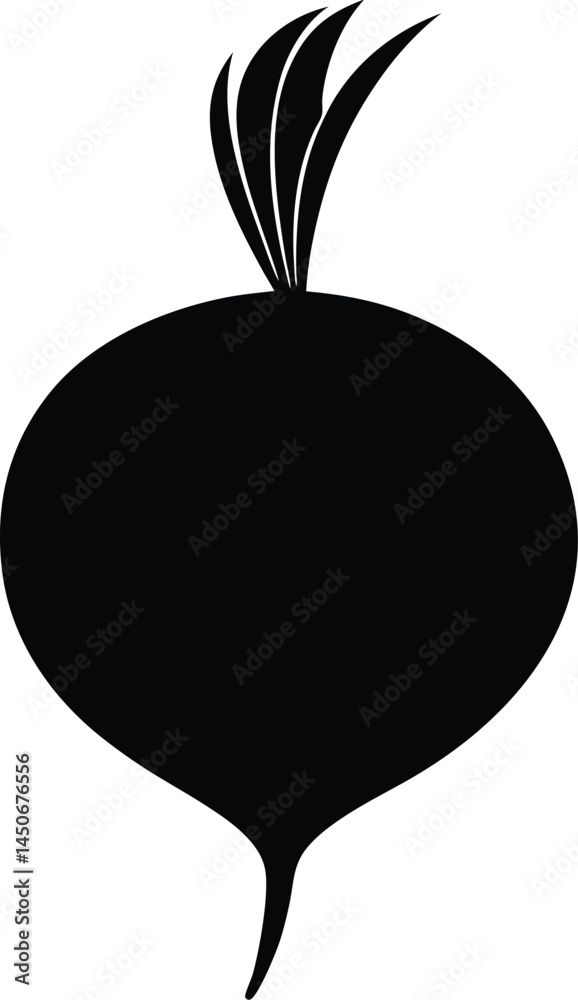 Obraz premium turnip silhouette vector on white background 