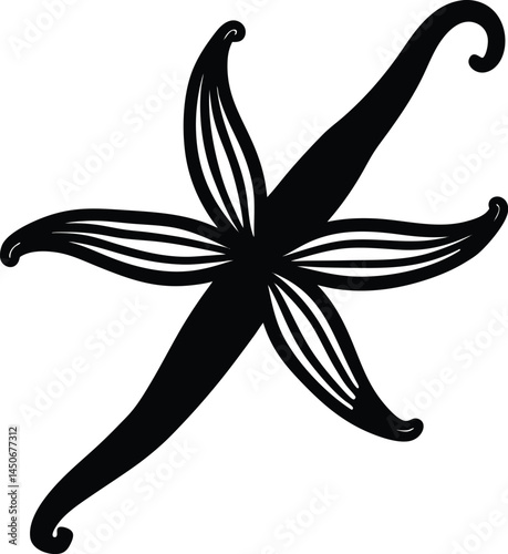 vanilla bean silhouette vector on white background.eps