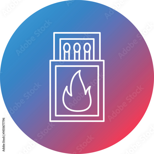 Matches Line Gradient Circle Background Icon