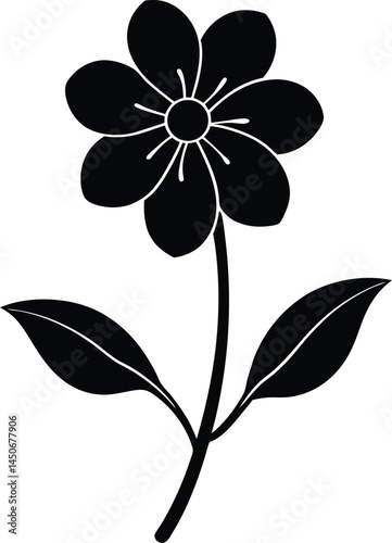 wallflower silhouette vector on white background.eps