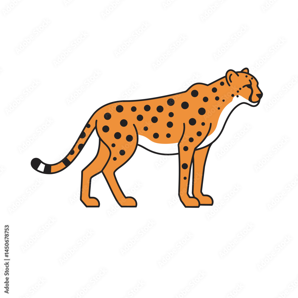 Cheetah Animal isolated flat vector illustration on white background Cheetah Animal isolated flat vector illustration on white background