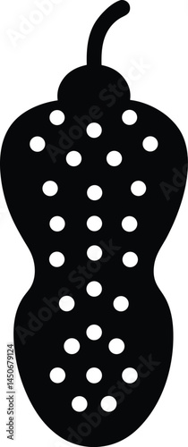 white peppercorn silhouette vector on white 