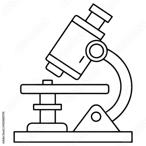 Laboratory and Microscope Line Icon Microscope vector art