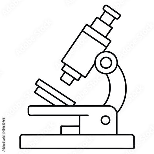 Laboratory and Microscope Line Icon Microscope vector art